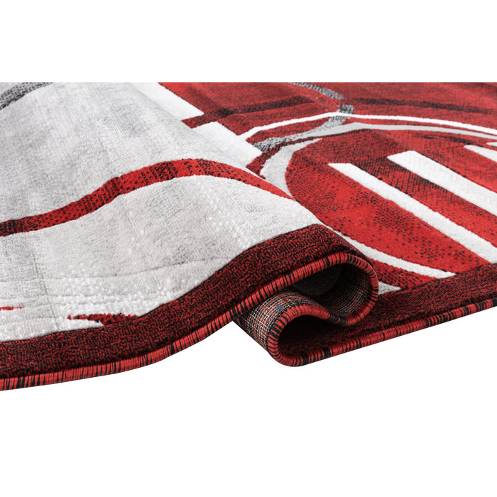 Orren Ellis Delana Performance Red/Gray Rug & Reviews Wayfair